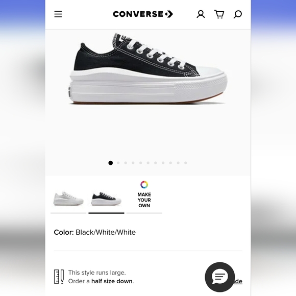 Converse The Move Navy & White Platform Low-Top Sneakers This Style RUNS LARGE - Picture 8 of 10